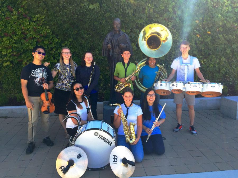 The 2016 Seattle Prep Pep Band. Band director Bost hopes the band will enliven games and Pep rallies.
