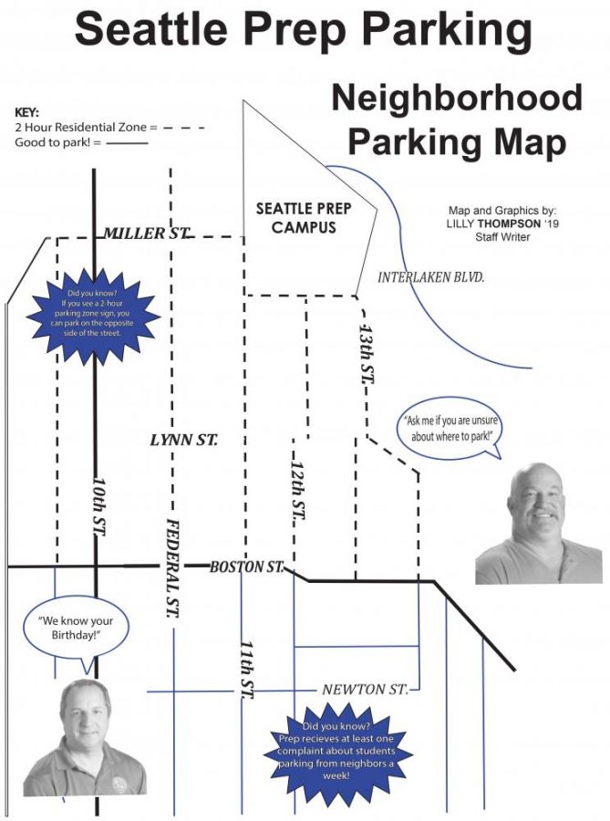 Parking around Prep can be difficult and confusing. Use this map to negotiate your way into a parking spot, and out of JUG.