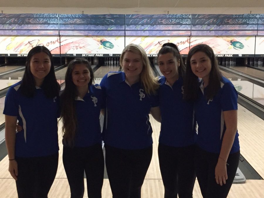 Members of the Seattle Prep Bowling Team pose during a match. Prep Bowling is in its second season.