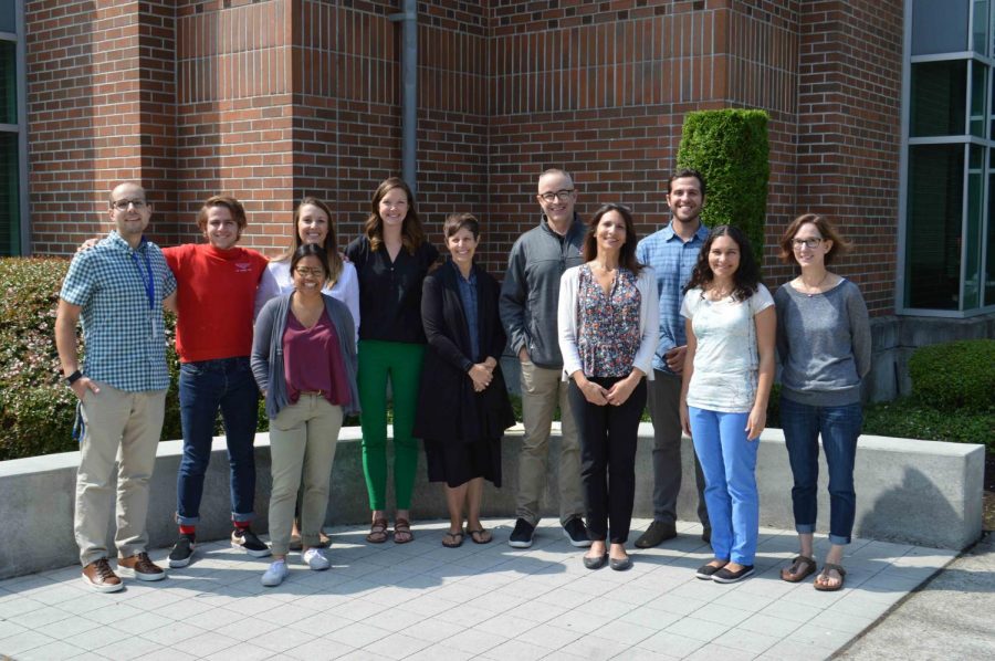 New Seattle Prep Faculty/Staff for the 2018-19 school year. From Left: Max Hanson 14,   Charlie Shafer 14, Caroline Cacabelos 14, Emma Johnson 14, Kelly Young, Gina Vickrey, Jose Martin, Christiane Webster, Barrymore Rosellini 05, Kristina Kipp, Lisa Babinec.