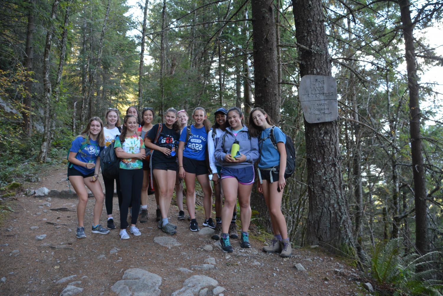 The Outdoors Club members pose for a photo on their first weekend hike. The club seeks to appreciate the outdoors in a low-commitment setting.
