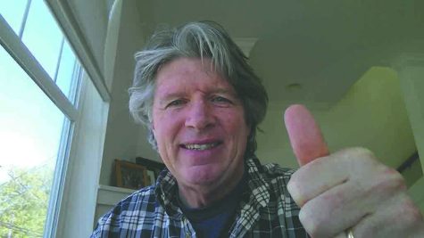 Mr. Hickey gives the thumbs up to his students during the COVID-19 quarantine.