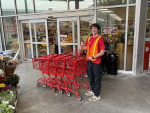 Senior Connor Lee Collecting Carts at Trader Joes in Ballard