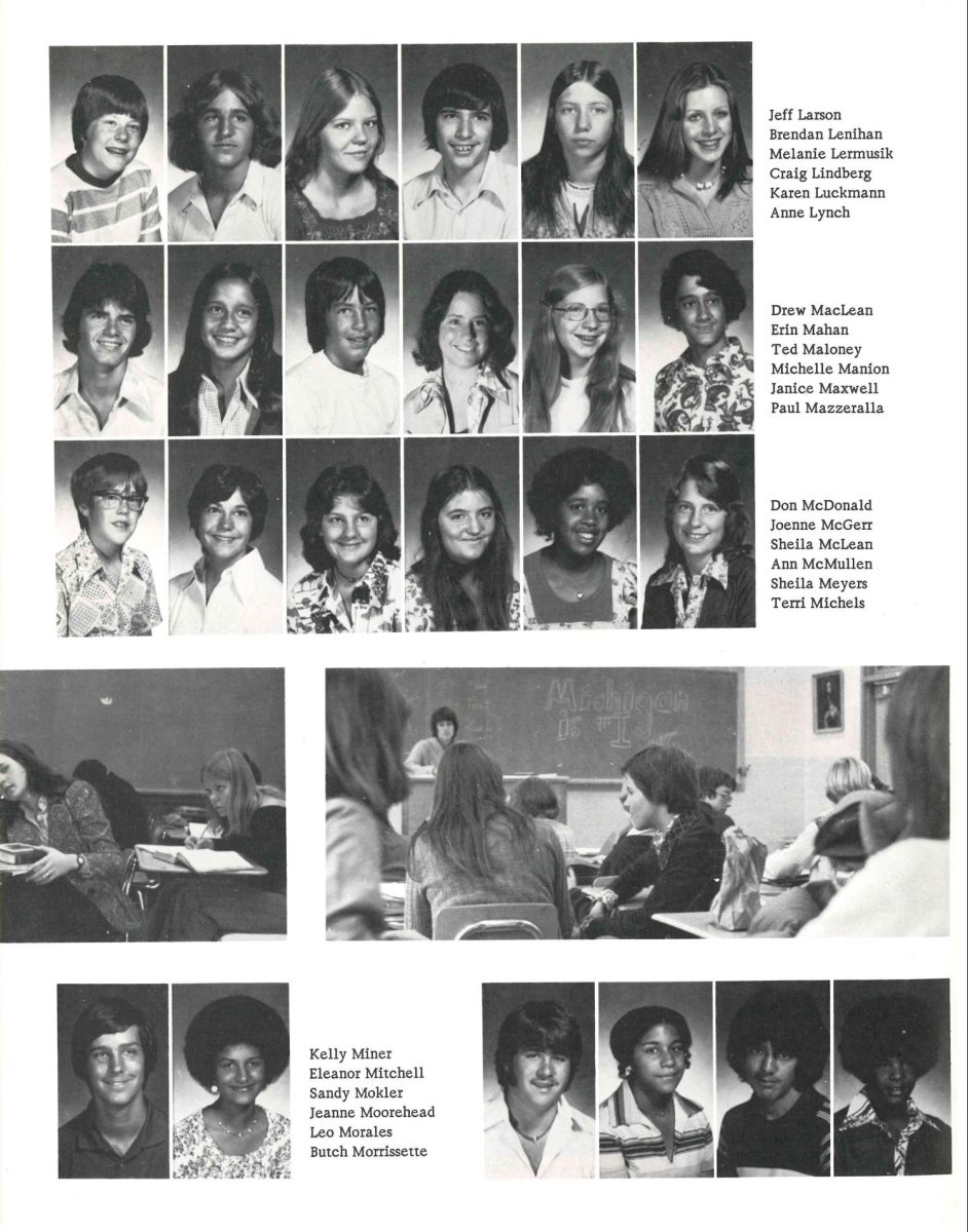A page from the 1976 Seattle Prep Yearbook. 1975 marked the first year Prep became co-ed.