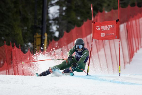 Senior Quinn Dennehy races downhill at a Spring ski race. Dennehy will take the next year to focus on training with the hope of earning a scholarship to an East Coast D1 college.