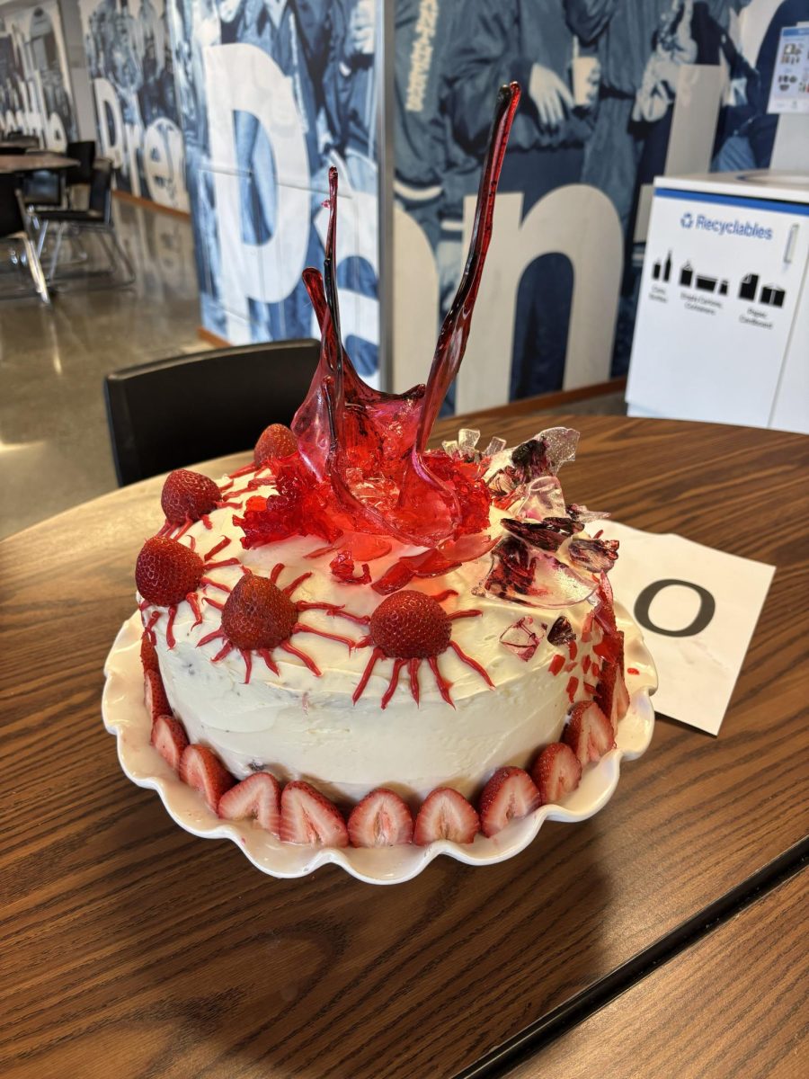 The winning cake for Olympic Week Cake Off competition, created by juniors Parker Rice and Ellie Zweibel.